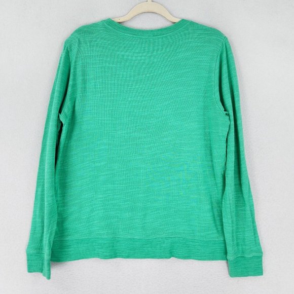 J Crew Womens Medium Green Cotton Vacation Crew Neck Pullover Lightweight Casual - Picture 11 of 12